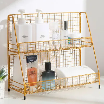 Kitchen Countertop Organizer Spice Rack 2 Tier Metal Storage Shelf Shelving Unit • £8.95