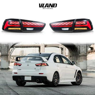 $279.99 • Buy VLAND LED Tail Lights For 2008-2017 Mitsubishi Lancer & EVO X W/Animation Smoked