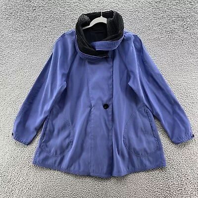 Mycra Pac Jacket Women 8 Black Purple Mini Donatella Art Reversible Raincoat • $69.90