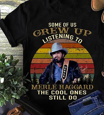 Merle Haggard Singer T-shirt Black Cotton Tee All Sizes JJ3046 • $22.79