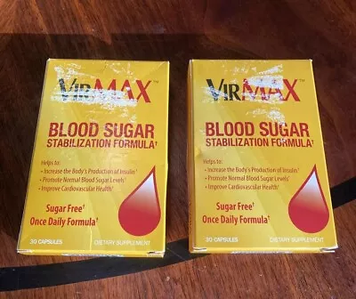 VirMax Blood Sugar Stabilization Formula Lot Of 2 New 30 Ct Boxes EXP 7/24 • $29.99