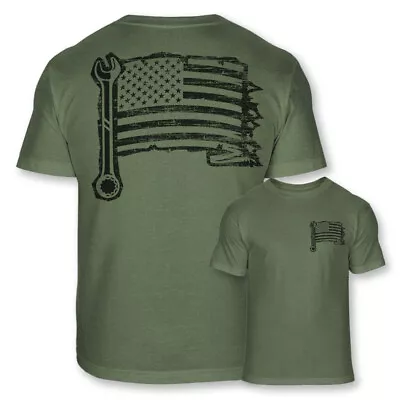 Men's Patriotic Auto Repair Shop Mechanic American Flag Athletic T-Shirt - A52 • $18.95