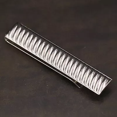 VTG Sterling Silver - SWANK ART DECO Fluted Ribbed Men's Tie Clip - 13g • $2.99