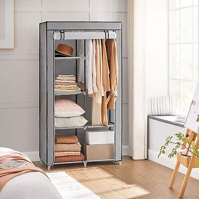 SONGMICS Grey Small Portable Closet With Metal Frame & Fabric Cover • £32