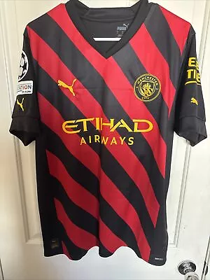 Puma 2022/23 Manchester City UCL Away Jersey #9 HAALAND  Mens Large • $20