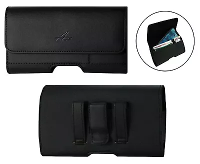 Leather Belt Clip Phone Holster W/ Credit Card Slot For Apple IPhone 15 14 13 12 • $9.89