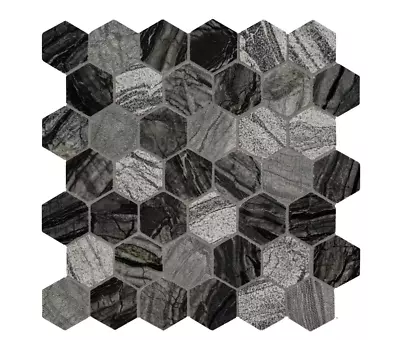 Mosaic Tile 12 X12  Polished Marble Henley Hexagon (9.8 Sq-Ft Case) • $42.03