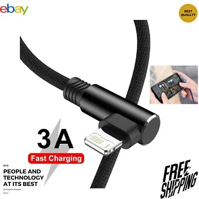 Heavy Duty Right Angle 90 Degree USB Charger Cable Data Lead For IPhone IPad UK • £4.49