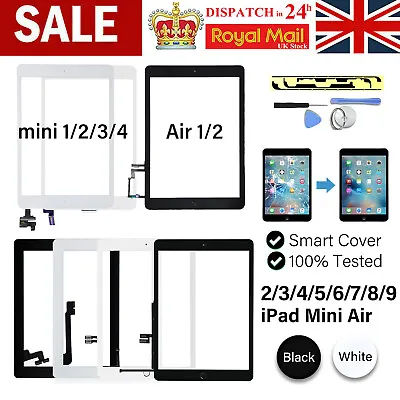 For IPad Mini 1/2/3/4 5/6/7/8/9 Air 1/2 Screen Replacement Glass Touch Digitizer • £16.99