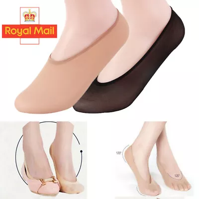10Pairs Woman Ladies Footsies Shoe Liners Invisible Socks Anti-Slip Silky Sheer • £4.47
