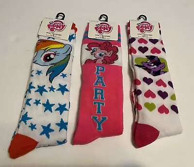 My Little Pony Child Knee High Socks 3 Pairsshoe Size:10.5-4size:6-8 • $19.99