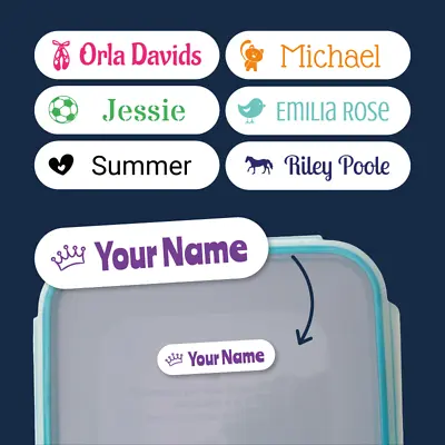 Personalised Stick On Name Labels Stickers - WATERPROOF Ideal Water Bottles • £6.50