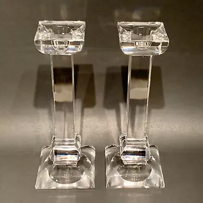 Set Of 2 Villeroy & Boch Lead Crystal Siena 8  Single Light Candlestick Holders • $50