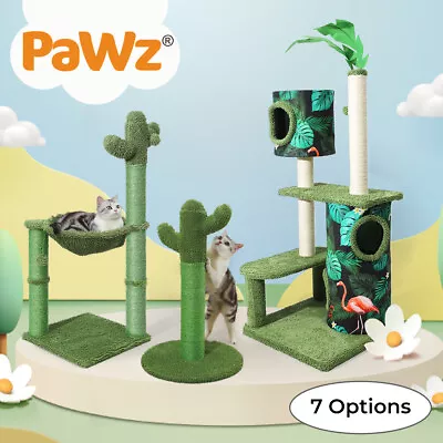 Pawz Cactus Cat Trees Towers Scratching Post New Scratcher Furniture Large Green • $36.99