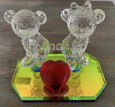 Crystal DISNEY WORLD Arribas Brothers Duffy & Shelliemay Disney Bear Figure  • $150