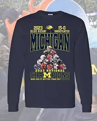 University Of Michigan Wolverines National Champions Heavy Weight Ls T Shirt Xxl • $25