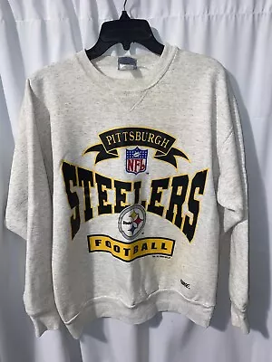 Vintage Pittsburgh Steelers Bike Sweatshirt Medium Made In USA Distressed • $28