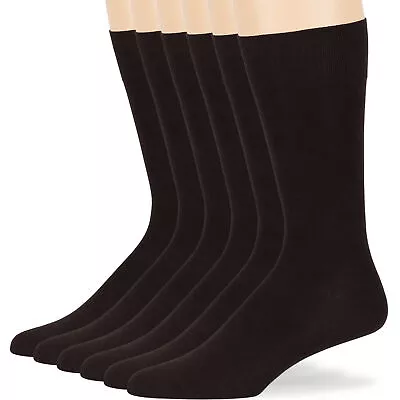 Men Bamboo 6 Pack Big&Tall Thin Soft Antibacterial Socks XLarge 13-15 Dark Brown • $19.99