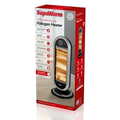 £29.99 • Buy SupaWarm Deluxe Slim Oscillating Portable Halogen Heater 1200W - 3 Heat Settings