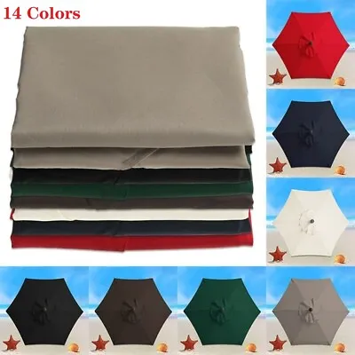 2m 2.7m 3m Cover 6 Or 8 Arm Replacement Fabric Parasol Cover Garden Canopy Patio • £12.99