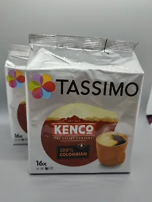 Tassimo Coffee Pods Kenco 100% Colombian 2 Packs (32 Drinks) May 2024 • £6.50