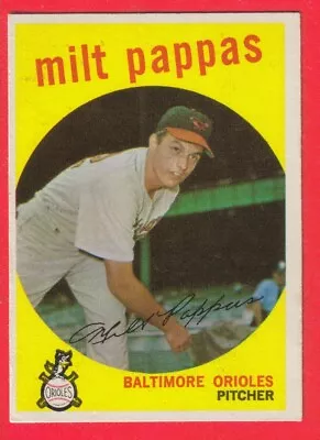 1959 Topps Milt Pappas Card #391 - Baltimore Orioles - Excellent Condition • $1.25