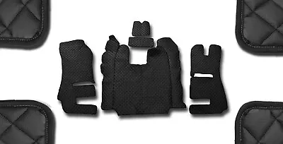 Black Eco Leather Floor Mats For Rhd Scania R 2013-2016 Recaro Foldable Seats • $217.03