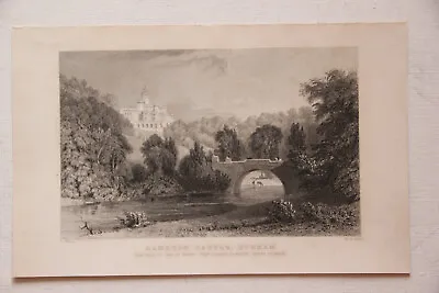 Antique Engraving View From Lambton Castle Durham.  19th Century • £4.49