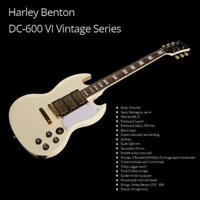 Gibson SG Inspired Harley Benton DC-600 VI (Frampton-like 3V1T Humbucker Wiring) • $1599.99