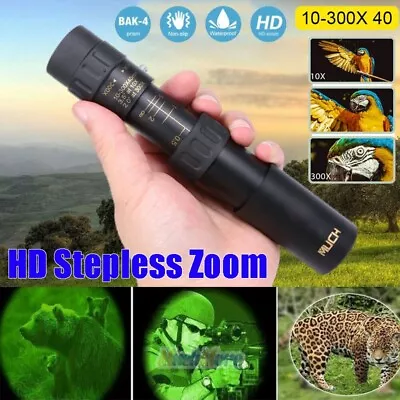 4K 10-300X40mm Super Telephoto Zoom Monocular Telescope W/Night Vision Binocular • $27.85