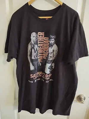 Mayweather Vs Pacquiao T-shirt Promo Mens Size XL Black Crew Neck • $20