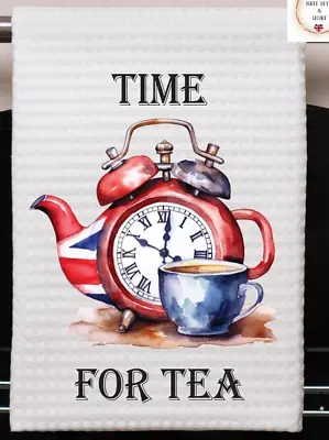 Union Jack Teapot And Teacup Time For Tea Towel • £11.68