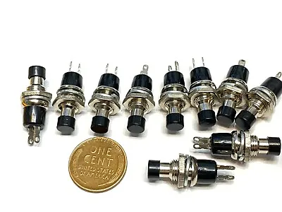 10 X Black Switch 7mm Mini Momentary On/Off Normally Open Push Button SPST B10 • $12.07
