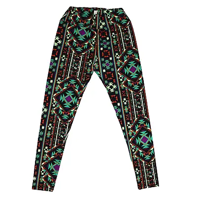 Lularoe OS Womens Leggings One Size Tribal Bright Western Geo Print Abstract • $13.14