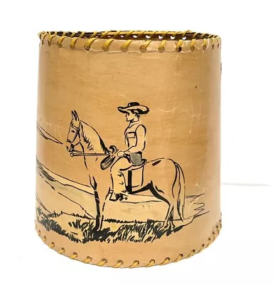 Vintage 1950s Western Cowboy Riding Horse Lamp Shade • $45