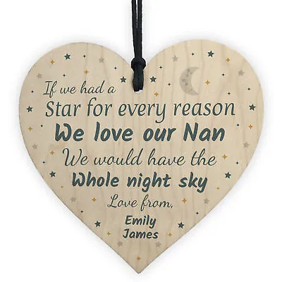 Personalised Wood Heart Keepsake Mum Dad Nan Nanny Grandad Auntie Christmas Gift • £4.99