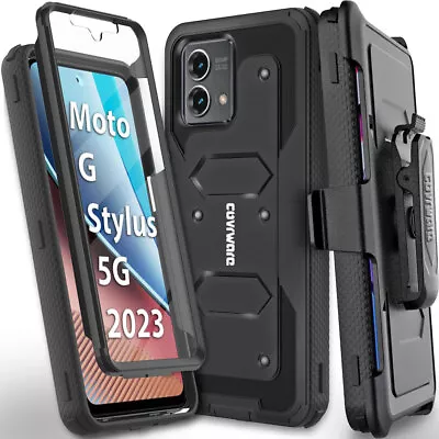 Moto G Stylus 5G 2023 Case COVRWAE Dual Layer Armor Belt Clip Kickstand Holster • $12.99