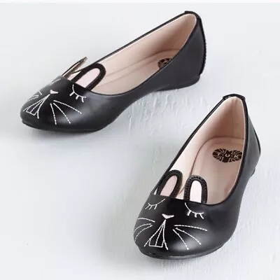 NIB Modcloth T.U.K Black Bunny Rabbit Flats Shoes • $60