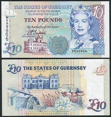Guernsey 10 Pounds ND(1994) P57a 57c 57d UNC • $154.99