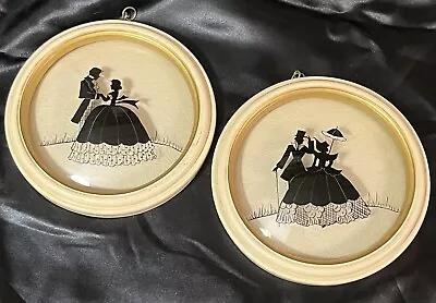 Vintage Silhouettes C & A Richards When Love Was Young Courtship Scenes Set Of 2 • $19.77