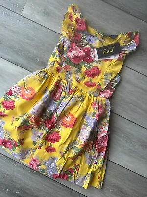 £44.99 • Buy Ralph Lauren Polo Girl's Yellow Spring II Floral Print Dress - Age 6 - New Tags
