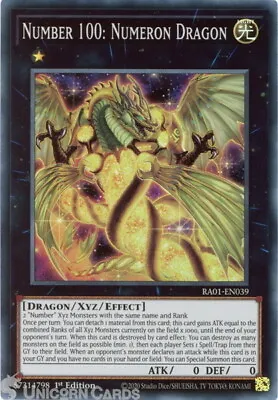 RA01-EN039 Number 100: Numeron Dragon :: Super Rare 1st Edition YuGiOh Card • £0.99