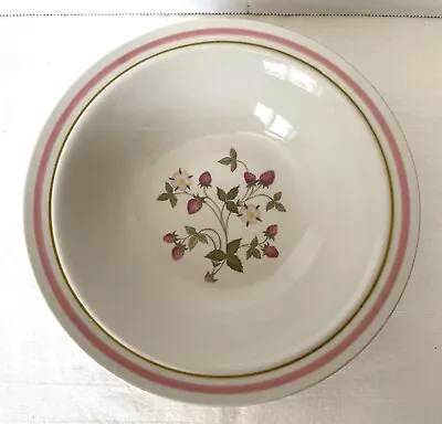 Vintage Single Newcor Stoneware   STRAWBERRY PATCH  Pink Stripe 1986 Cereal Bowl • $6