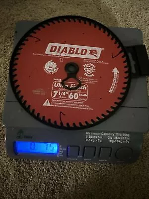 Diablo D0760X 60 Tooth Ultra-Finish Thin Kerf Circular Saw Blade 7-1/4 Dia. In. • $17.95