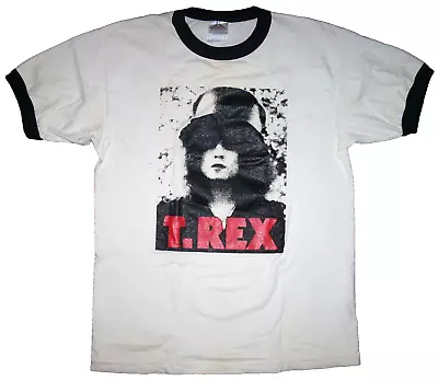 Vintage T. REX - THE SLIDER Ringer Tee T-Shirt LARGE Marc Bolan *Spots Soiling* • $149.95