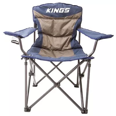 Kings Throne Camping Chair Rated 300kg Thick Padding Inc Bag Fishing Picnic BBQ • $59.95