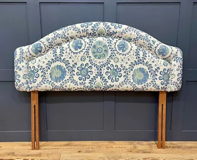 A Beautiful Restored Vintage Double Headboard (4ft 6 ) - Lewis And Wood Fabric • £360