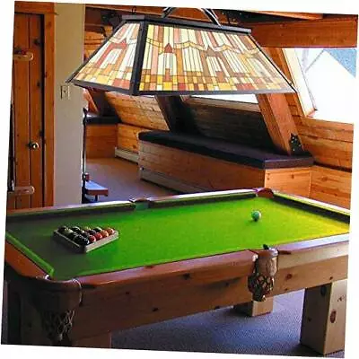  Vintage 3-Light Pool Table Light Pendant With Tiffany-Style Printed Yellow • $325.05