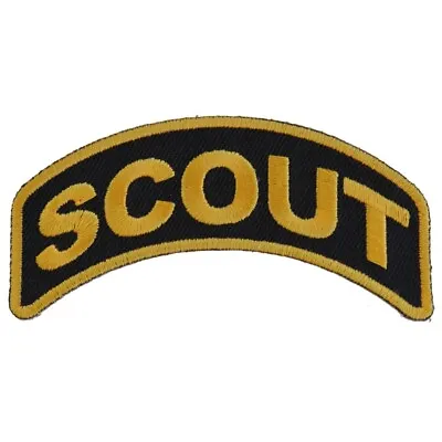 Patch Small Rocker (Iron-On) Army Scout Military Tactical Patch Yellow/Black • $7.49