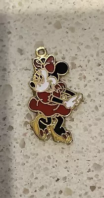 Vintage Tiny Disney Enamel Minnie Mouse Pendant Costume Jewellery • £5.99